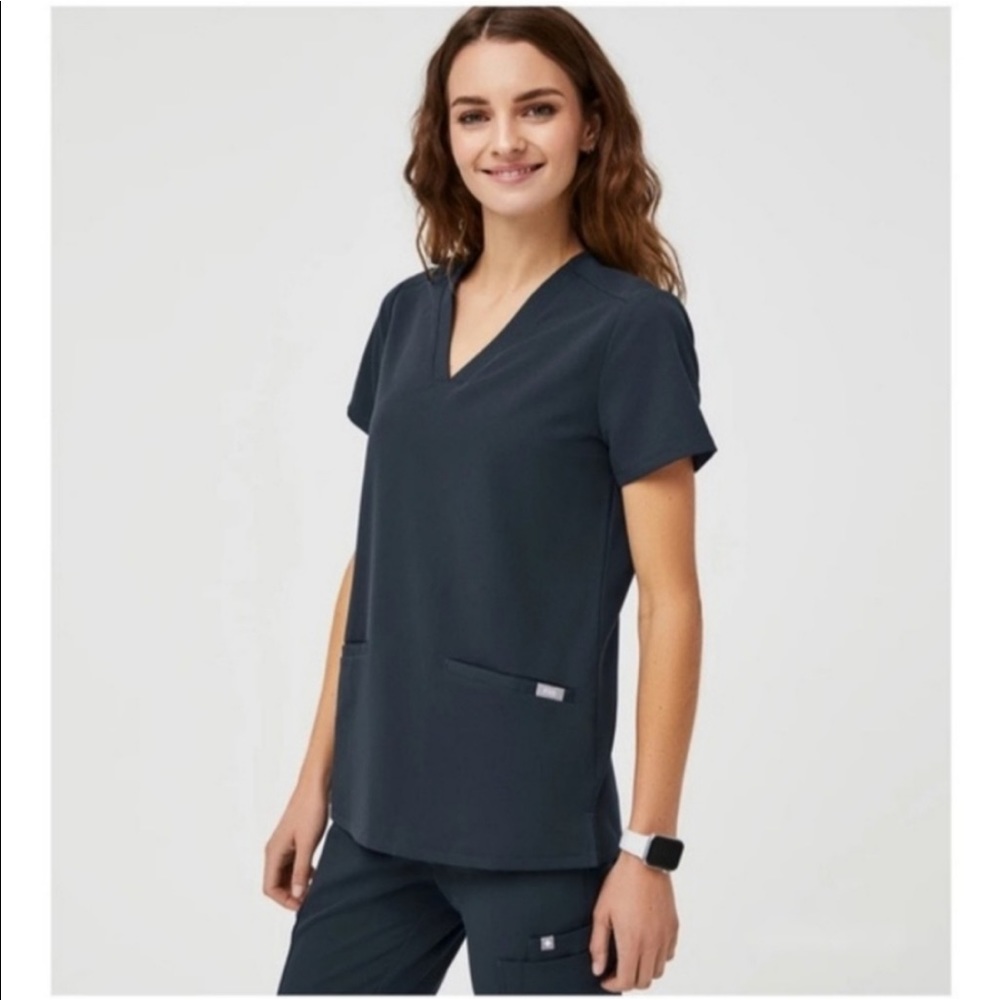 Figs XS Casma Scrub Top, Dark Harbor